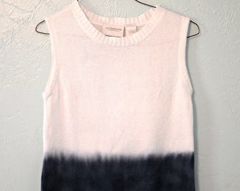 Blue and White Ombre Knit Top