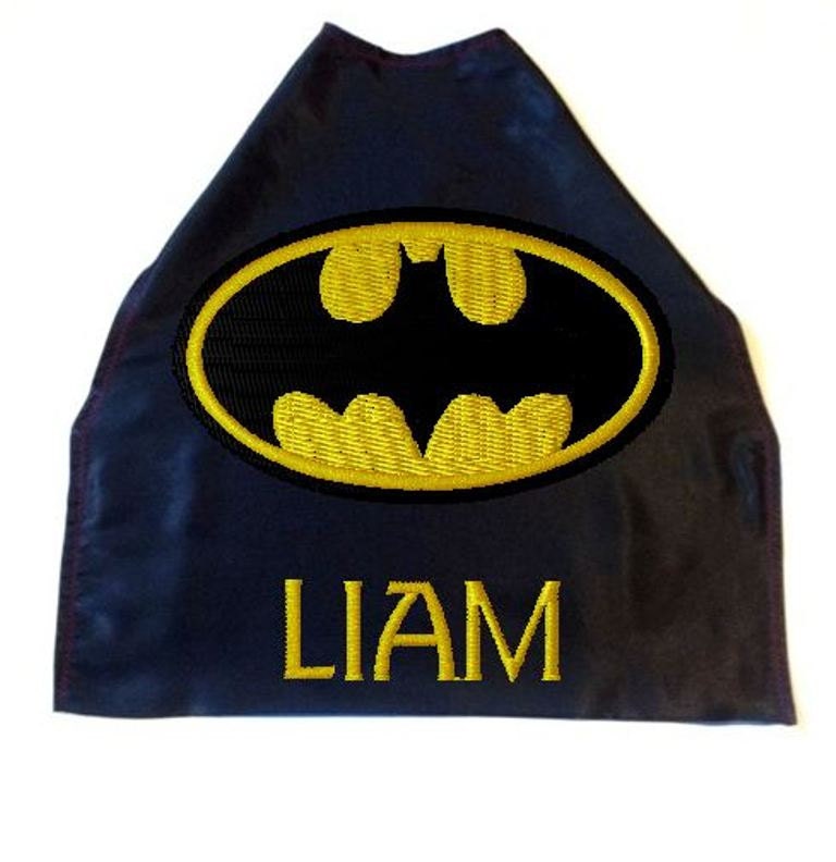 Boy's Super Hero Cape,  Embroidered Batman Cape Personalized with Monogram