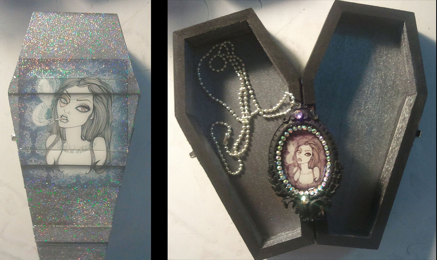 SALE Haute Mess Coffin and Necklace Set