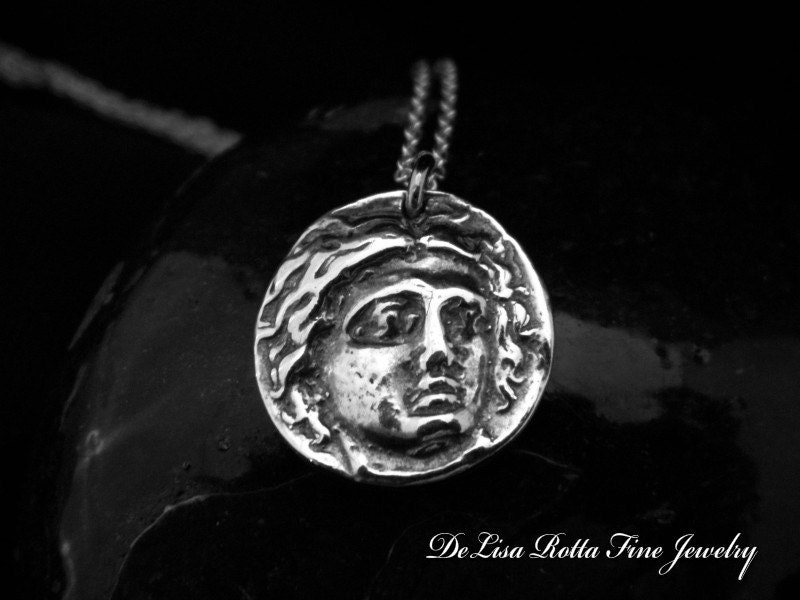 Recycled Silver Goddess Athena Pendant Necklace
