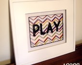 Paper Quilling "Play" Chevron Wall Art
