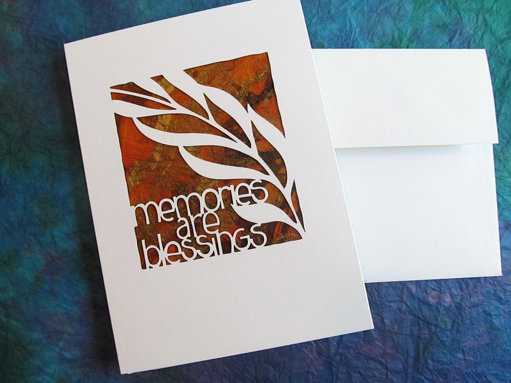 Jewish Condolence Papercut Greeting Card Orange