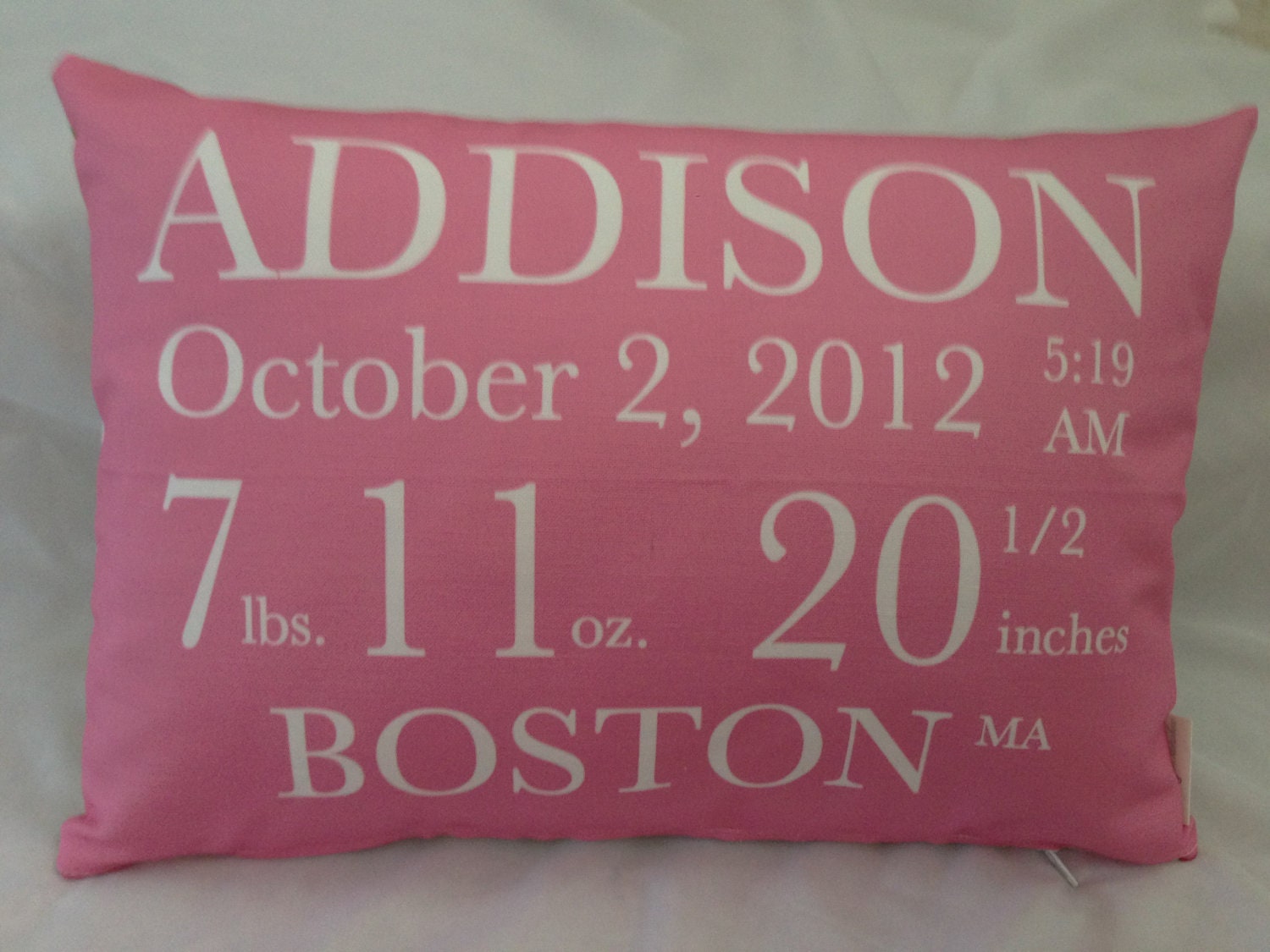 Birth Announcement Pillow baby gift birthday baby shower new baby baby girl baby boy baby pillow custom pillow owl pillow