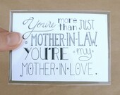 Mother In Law Art, ATC, ACEO, Gift Tag, Miniature Typography, Dollhouse Poster
