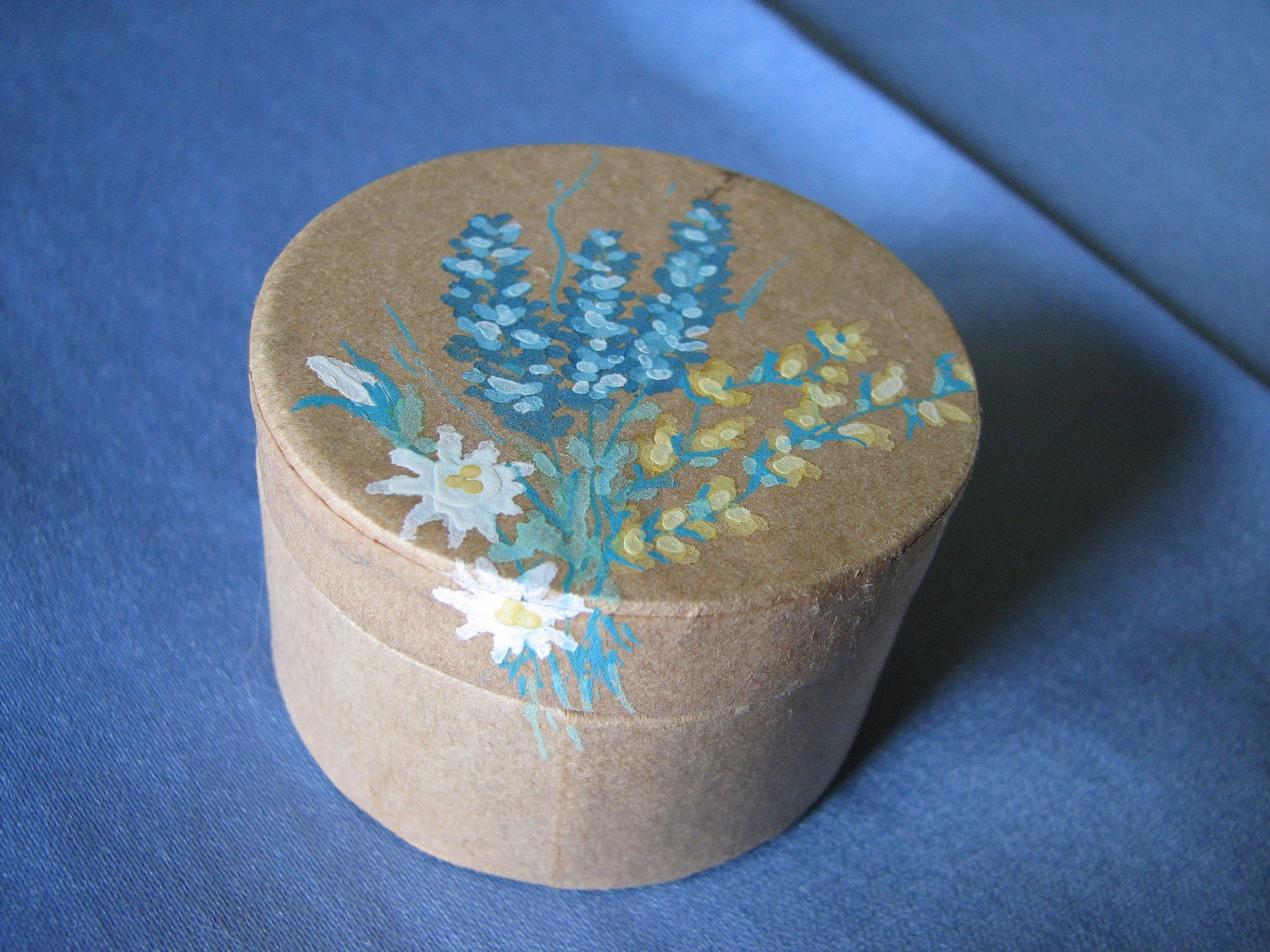 Handpainted Box, Small, Round, Floral