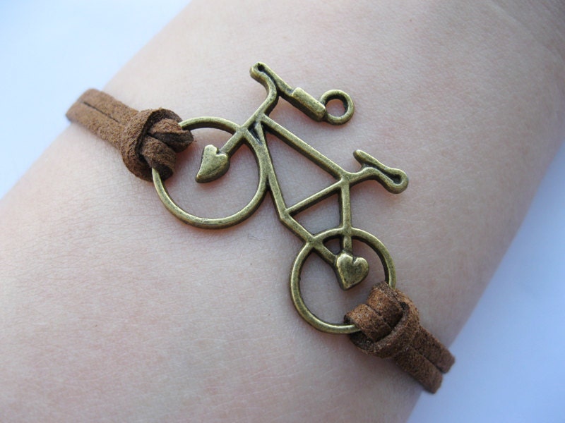 Bracelet-antique bronze bike bracelet,bicycle bracelet