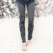 Dazed-  asphalt gray  leggings with black animal print