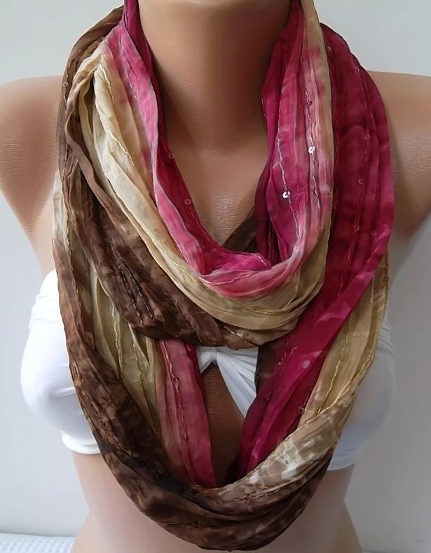 Infinity Scarf Loop Scarf Circle Scarf - Elegant -   It made with good quality chiffon fabric