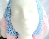 Knit Slouchy Beanie in Transgender Flag Colors