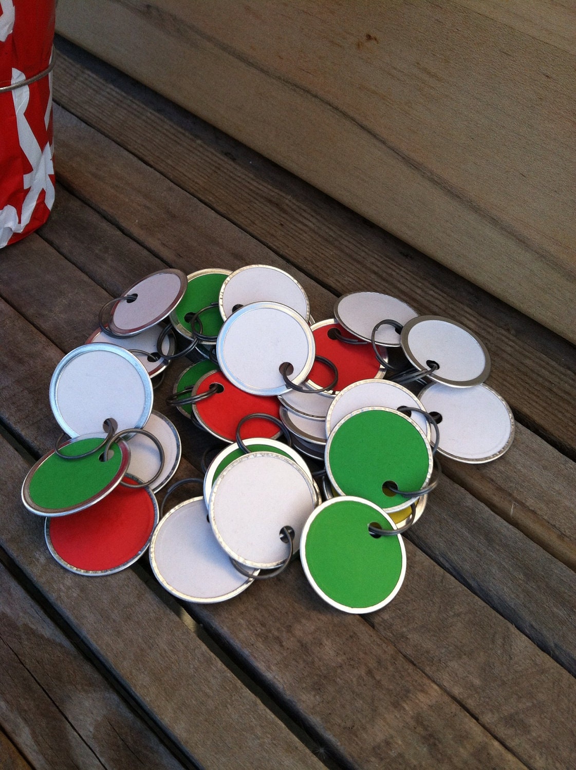 Vintage paper metal tags with metal clasp