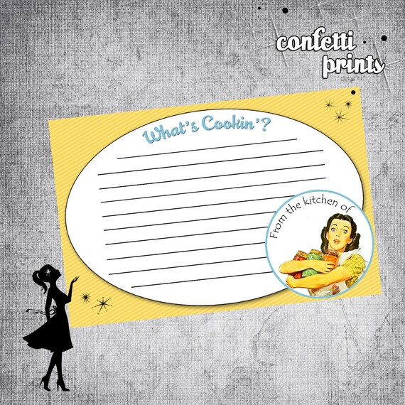 Retro Housewife Recipe Card - GOSSIP GIRLS Printable Il_570xn