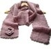 Crochet Scarf - SALE, Mohair Scarf, Long Scarf, Fall / Winter Accessory, 3D Crochet Flower, Dust Pink