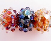 Item 3020 Silver glass blown hollows, set of 3 soft glass beads