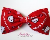 Red Valentine Romance Hello Kitty Hair Bow- Barrette, Alligator Clip, or Headband