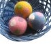 Wool dryer balls, large, set of 3, color, felted, polka dots