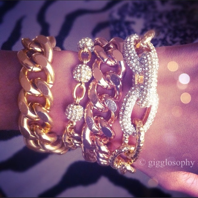 chunky link chain bracelet - rose gold or gold