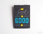 Black felt iPhone case "Feel good"