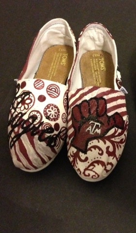 Hand-painted Texas ATM Aggies Toms