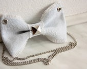Light Blue Jeans Bow Necklace
