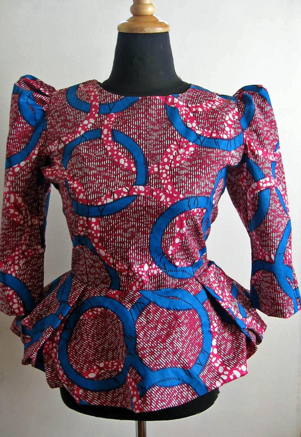 African Wax Print Peplum Top 2