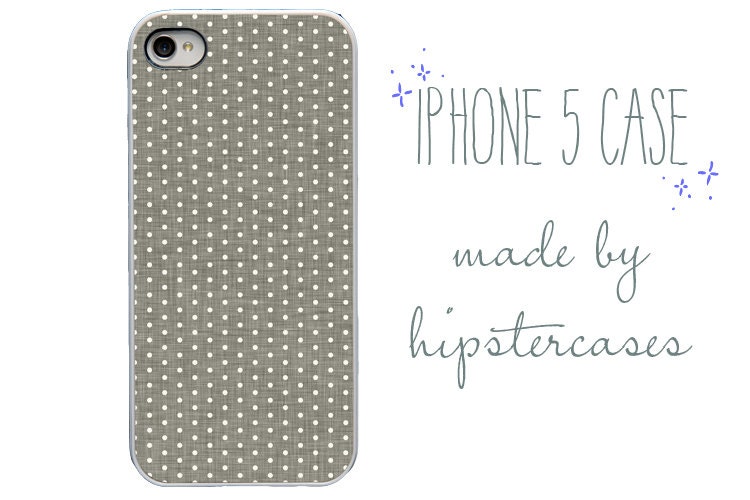 iPhone 5 case - Gray & White tiny Polka Dot - Pretty Iphone - modern