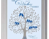 Personalized Family Tree - Grandparents Gift - Gift from kids - Anniversary Gift - Gift for Parents- Other colors available