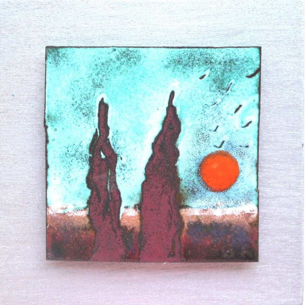 The Cypress Unique wall hanging Enamel home decor by GalisShop