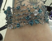 Handmade Aqua Swarovski Crystal Bracelet