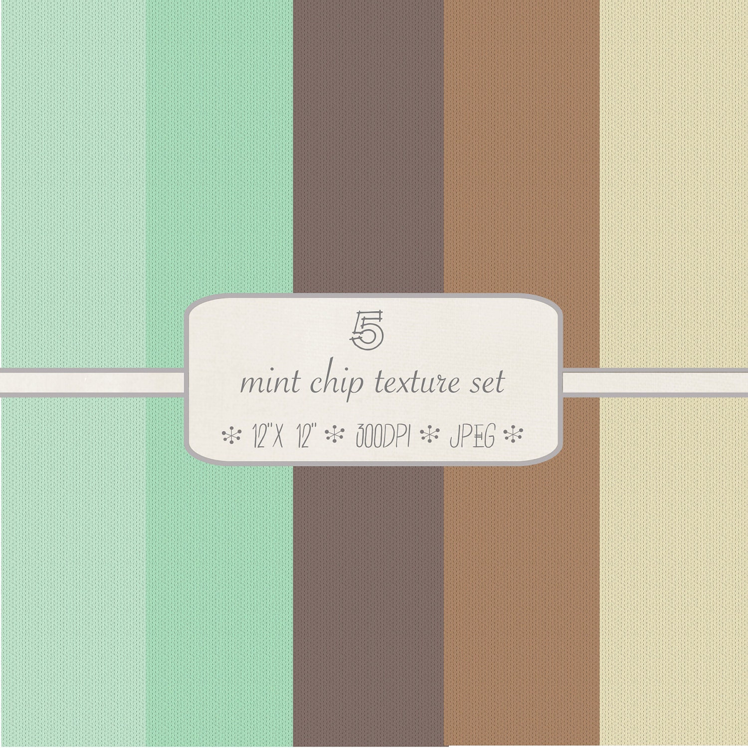 Textured Digital Paper Pack // Mint Chip // 5 pieces // jpeg files // 300 DPI // Instant Download Il_170x135