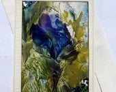 ORIGINAL Encaustic Floral Art Card  CANCERRESEARCHDONATION STUDIOSABINE