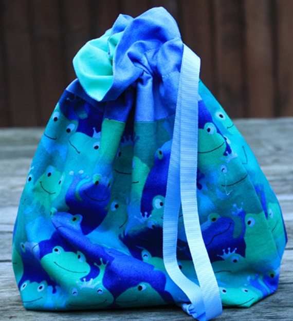 Frog prince sock project bag
