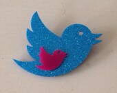 Shimmer Bird and baby Brooch