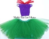 Ariel (Little Mermaid) inspired Tutu Set with headband and flower clip .Sizes 0-6mons, 6 - 24 mons and  2T-4T/5T
