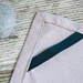 Set of three handprinted Teatowels "somewhat angular", half-linen, silkscreen, Red-Brown