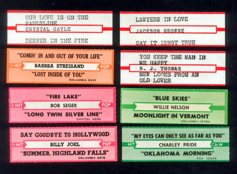 Retro Jukebox Labels - Collage, Mixed Media, Altered Art