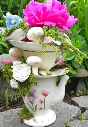 Stackable Teacups & Teapot Centerpiece - Alice in Wonderland/Mad Hatter Tea Party/UnBirthday