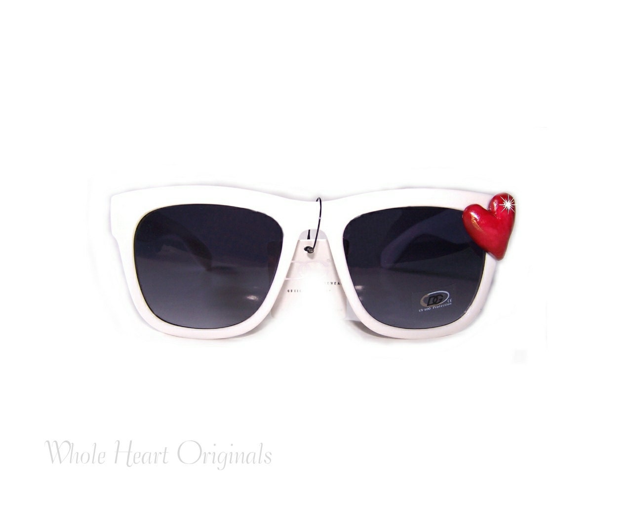 White Summer Breeze  Wayfarer Sunglasses Designer DG Authentic Swarovski Crystal Fashion Eyewear