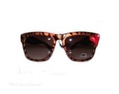Brown Tiger Wayfarer Sunglasses Designer DG Authentic Swarovski Crystal Fashion Eyewear