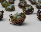 One Miniature Bird Nest for fairy garden terrarium or dollhouse