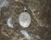 Sterling Silver Handmade Stone Pendant Necklace w/ Rainbow Moonstone-Unique & Beautiful Statement Piece