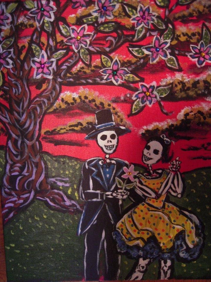 Custom Day of the Dead Skeleton Couples/wedding Portrait from your Photographs Wedding Gift, Anniversary gift,Valentines Day Gift