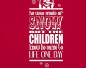 Frosty he was made of snow Holiday Christmas Family  Vinyl Lettering wall words graphics Home decor