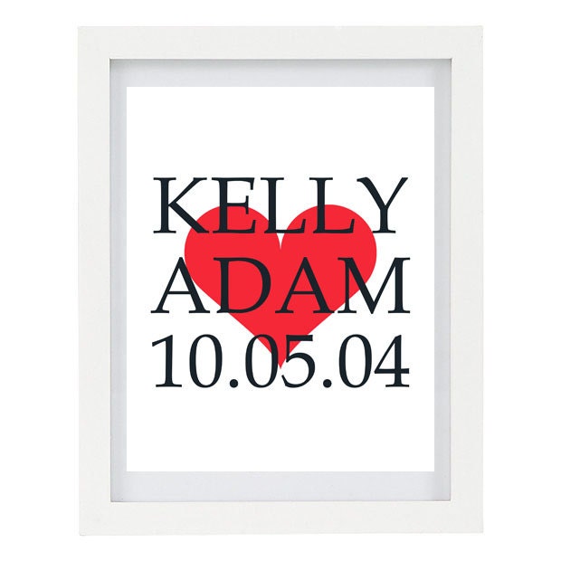 40% OFF SALE Personalised Names and Date Typography Print, Housewarming Gift, Wedding Decor, Home Decor, Wall Art 8 x 10 Print