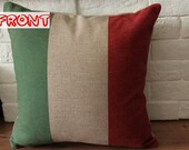 Flag of Italy design cotton throw pillow cover // housewares decorative pillow
