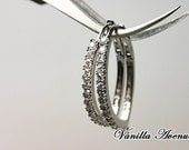 2PCS(1Pair), Sterling Silver 925, Cubic zirconia, Earrings (Clutch), 28mm x 18mm