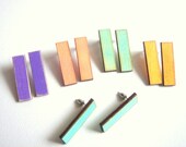 Pastel Geometric  Earrings ,Laser Cut Wood  Earrings,Geometric Jewelry