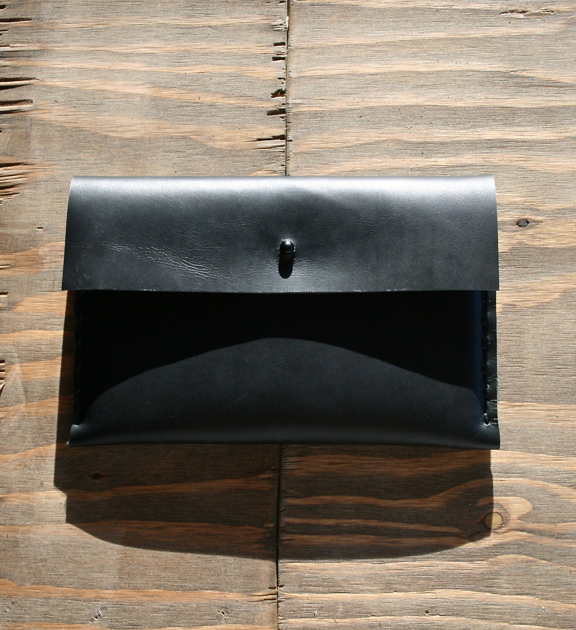 iPad Mini Case / pulled black leather with felt padding / Friday