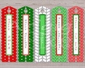 Printable bookmark red green Christmas long gift tags reminder / holiday DIY Il_170x135