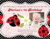 Little Ladybug Red and Black Birthday Party Invitation - Printable Il_170x135