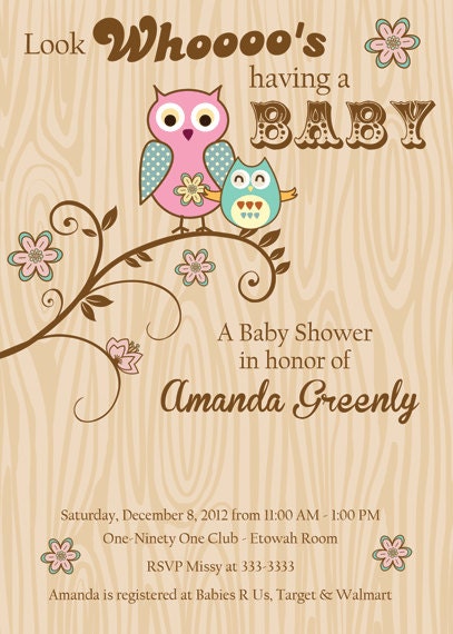 Mama & Baby Owl Baby Shower Invitation - Printable Il_570xn